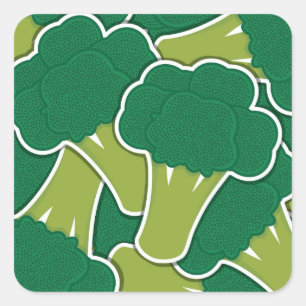 Funky broccoli vierkante sticker