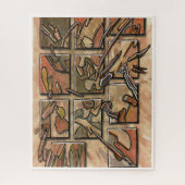 Funky Brown Abstract Legpuzzel (Verticaal)