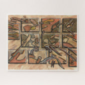 Funky Brown Abstract Legpuzzel (Horizontaal)