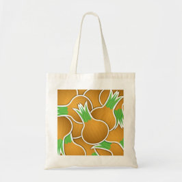 Funky bruine uien tote bag