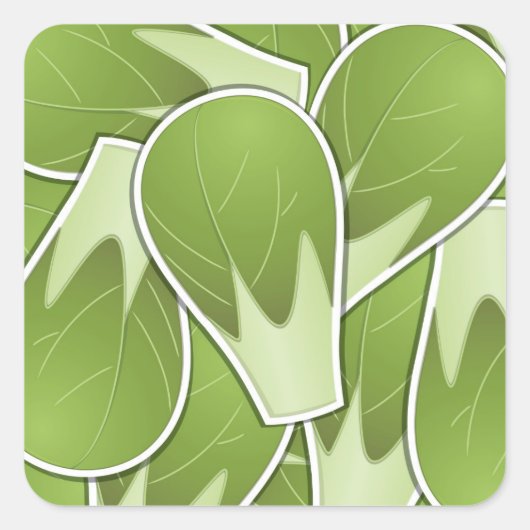Funky brussel sprot vierkante sticker (Voorkant)