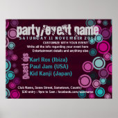 Funky Bubbles Party Event Poster (Voorkant)