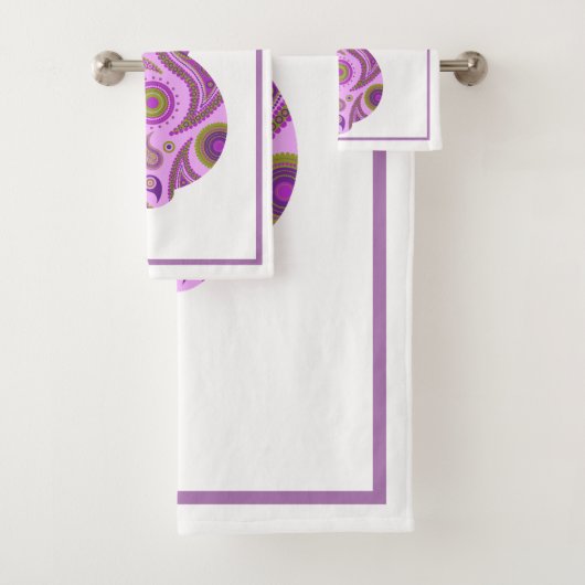 Funky Bunny in Crazy Paisley Bathroom Set Bad Handdoek (Insitu)