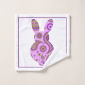 Funky Bunny in Crazy Paisley Bathroom Set Bad Handdoek (Wasdoekje)
