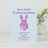 Funky Bunny in Crazy Paisley Custom Invitation Kaart (Staand voorkant)