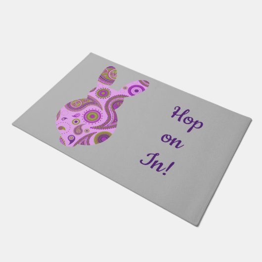 Funky Bunny in Crazy Paisley Deurmat (Schuin)