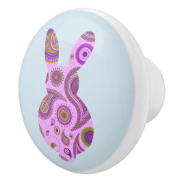 Funky Bunny in Crazy Paisley Keramische Knop