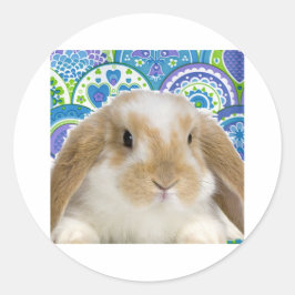 Funky Bunny Ronde Sticker