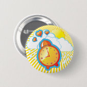 Funky Button met Alarm Clock (Voorkant /achterkant)