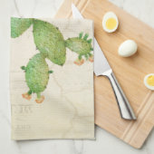 Funky cactus print waterverf theedoeken (Quarter Fold)