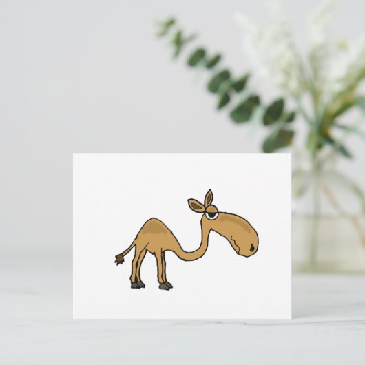 Funky Camel Cartoon Briefkaart (Staand voorkant)