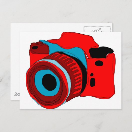 Funky camera grafische illustratie briefkaart (Voorkant / Achterkant)