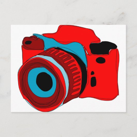 Funky camera grafische illustratie briefkaart (Voorkant)