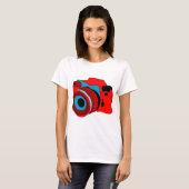 Funky camera grafische illustratie t-shirt (Voorkant volledig)