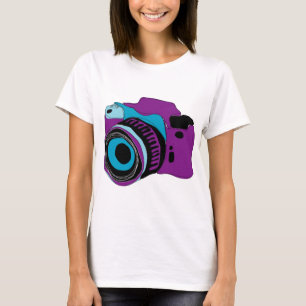 Funky camera grafische illustratie t-shirt