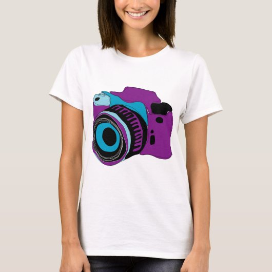 Funky camera grafische illustratie t-shirt (Voorkant)
