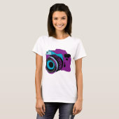 Funky camera grafische illustratie t-shirt (Voorkant volledig)