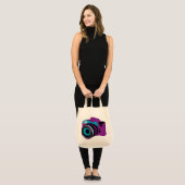Funky camera grafische illustratie tote bag (Voorkant (model))