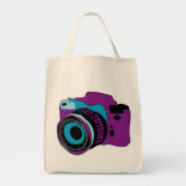 Funky camera grafische illustratie tote bag (Voorkant)