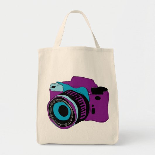 Funky camera grafische illustratie tote bag (Voorkant)