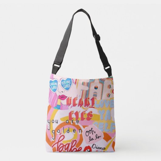 Funky Canvas tas 80s stijl (Voorkant)