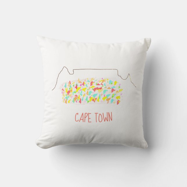 Funky Cape Town Table Mountain Colorful Contour Kussen (Voorkant)