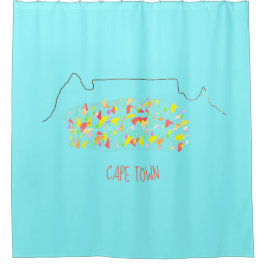 Funky Cape Town Table Mountain Colorful Douchegordijn