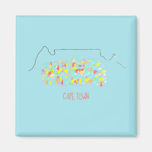 Funky Cape Town Table Mountain Colorful Magnet