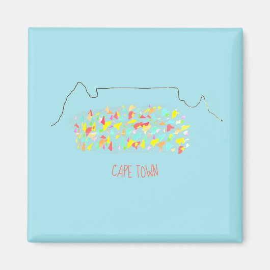 Funky Cape Town Tafelberg Kleurrijke Magnet (Voorkant)