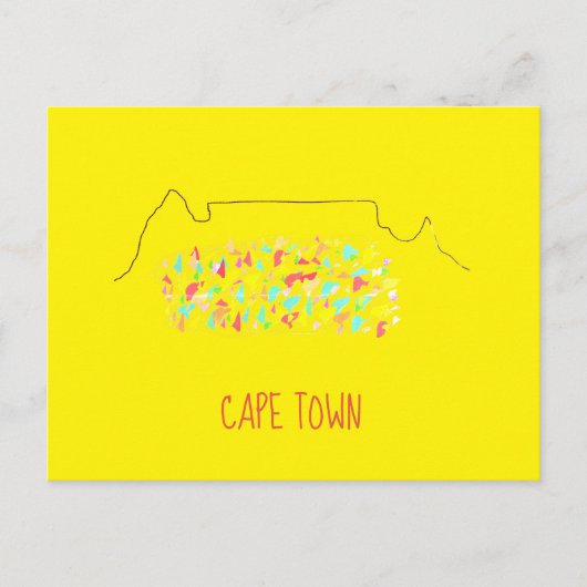 Funky Cape Town ZA Table Mountain Colorful Briefkaart (Voorkant)