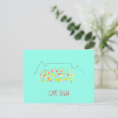 Funky Cape Town ZA Table Mountain Colorful Briefkaart (Staand voorkant)