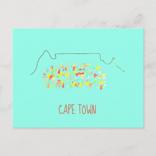 Funky Cape Town ZA Table Mountain Colorful Briefkaart (Voorkant)