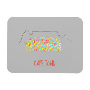 Funky Cape Town ZA Table Mountain Colorful Magneet