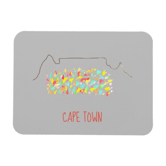 Funky Cape Town ZA Table Mountain Colorful Magneet (Horizontaal)