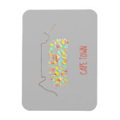 Funky Cape Town ZA Table Mountain Colorful Magneet (Verticaal)