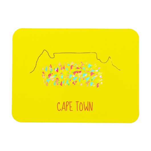 Funky Cape Town ZA Table Mountain Colorful Magneet (Horizontaal)