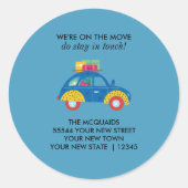 Funky Car on the Move aangekondigd Ronde Sticker (Voorkant)