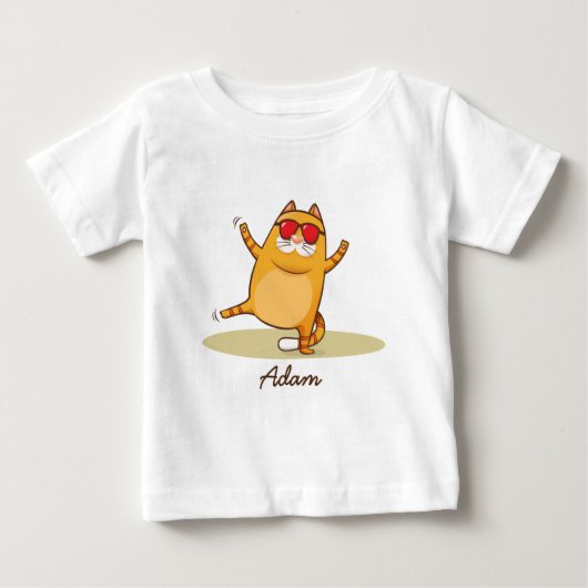 Funky Cat baby fijne jersey t-shirt (Voorkant)