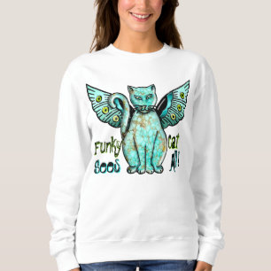 Funky Cat (Dames T-shirt met lange mouwen)