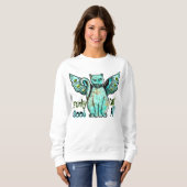 Funky Cat (Dames T-shirt met lange mouwen) (Voorkant volledig)