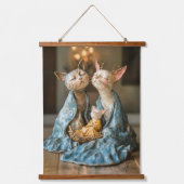 Funky Cat Nativity Hangend Wandkleed (Voorkant)