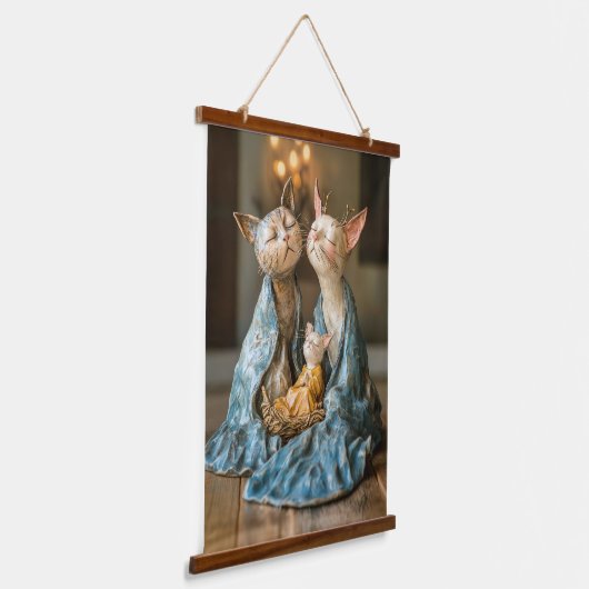 Funky Cat Nativity Hangend Wandkleed (Gebogen)