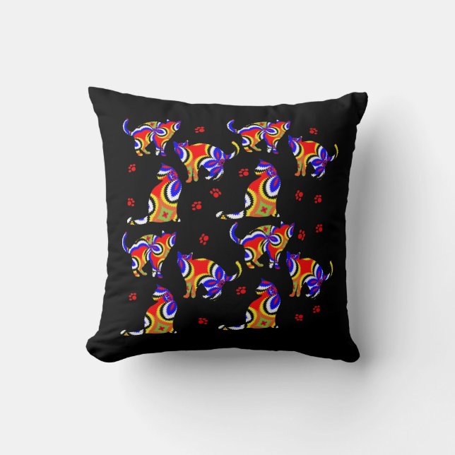 Funky Cats Cute Bright Cat Lovers Pattern Kussen (Voorkant)
