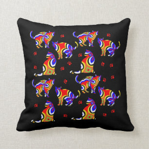 Funky Cats Cute Bright Cat Lovers Pattern Kussen
