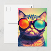 Funky Cat's Psychedelic Acid Dream World Briefkaart (Voorkant / Achterkant)