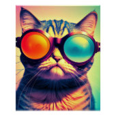 Funky Cat's Psychedelic Acid Dream World Perfect Poster (Voorkant)