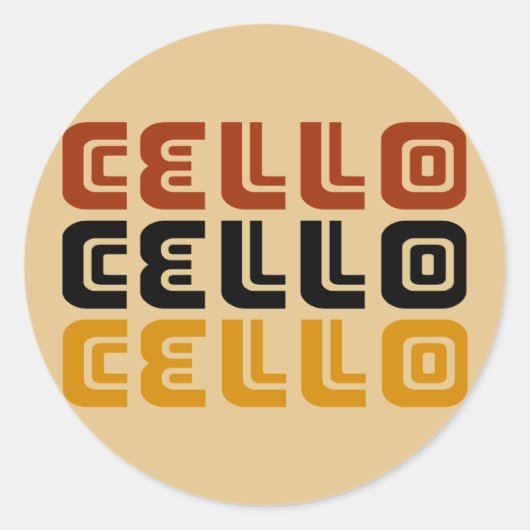 Funky Cello Trio Gift Ronde Sticker (Voorkant)