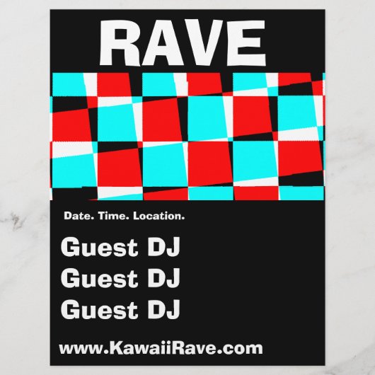 Funky Checkerboard Aangepaste Rave Flyers (Voorkant)