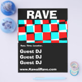 Funky Checkerboard Aangepaste Rave Flyers (Enkel)