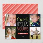 Funky Cheers Holiday-fotokaarten Feestdagenkaart (Voorkant / Achterkant)